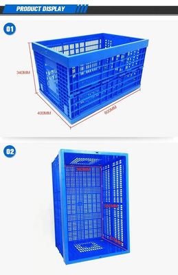 Plastic Turnover Basket Folded Stackable Storage Baskets For Harvest Fresh Food And Fruit Collapsible Crates