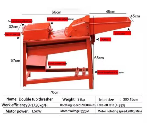 Agricultural Mini Multicrop Corn Rice Wheat Quinoa Beans Maize Diesel Grain Groundnut Shellers Thresher Machine