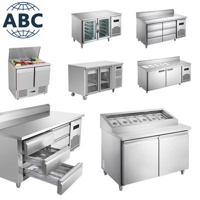 Commercial Restaurant Kitchen Refrigerator Equipment Stainless Steel Combined Upright Display Chiller Freezer