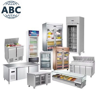 Commercial Restaurant Kitchen Refrigerator Equipment Stainless Steel Combined Upright Display Chiller Freezer