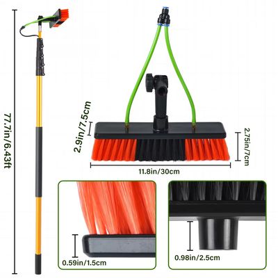 7.3 Meters Window Cleaning Equipment Aluminum Long Reach Water Fed Pole Solar Panel Cleaning Brush For Household
