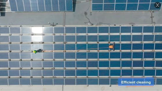 Anti-fall Logo Customized Machine For Solar Power Panel Cleaning Brush Robot Automatic