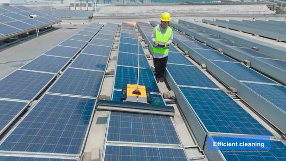 Anti-fall Logo Customized Machine For Solar Power Panel Cleaning Brush Robot Automatic
