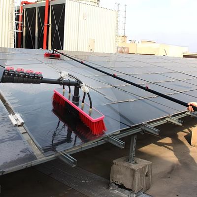 Custom 12-36ft Aluminum Telescopic Water Fed Pole Kit Solar Panel Cleaning Brush Window Washing System With Portable Water Tank