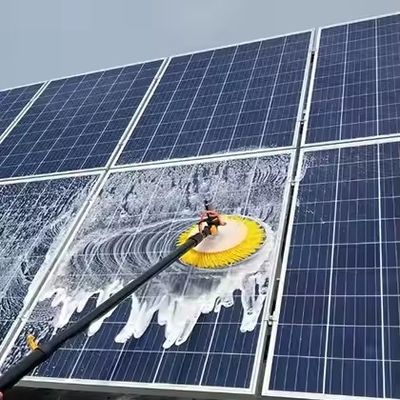 Solar Panel Cleaning Brush With Handheld Telescopic Pole For Rooftop Photovoltaic Cleaning
