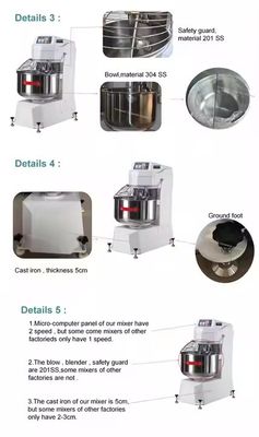 10L 20L 30L 40L 50L 60L 80L Vertical Dough Mixer With Stainless Steel Casing And Adjustable Speed Panel